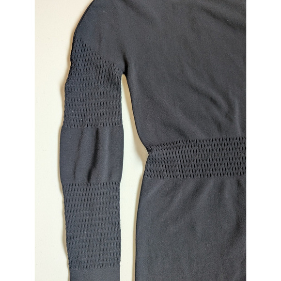 McQ BY ALEXANDER MCQUEEN Long-sleeve Mesh BODY-CON DRESS Sz XS/S Black #FC501 - Picture 11 of 13